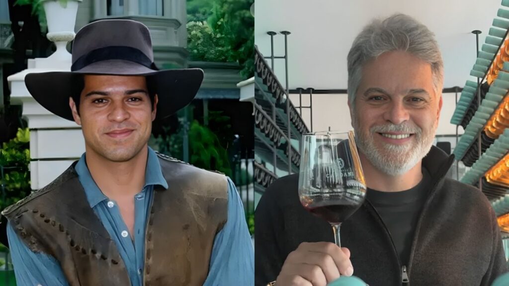 Juan Alba em Terra Nostra e em foto recente