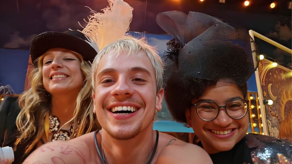 Samira, Juliano e Milena em festa do BBB 26