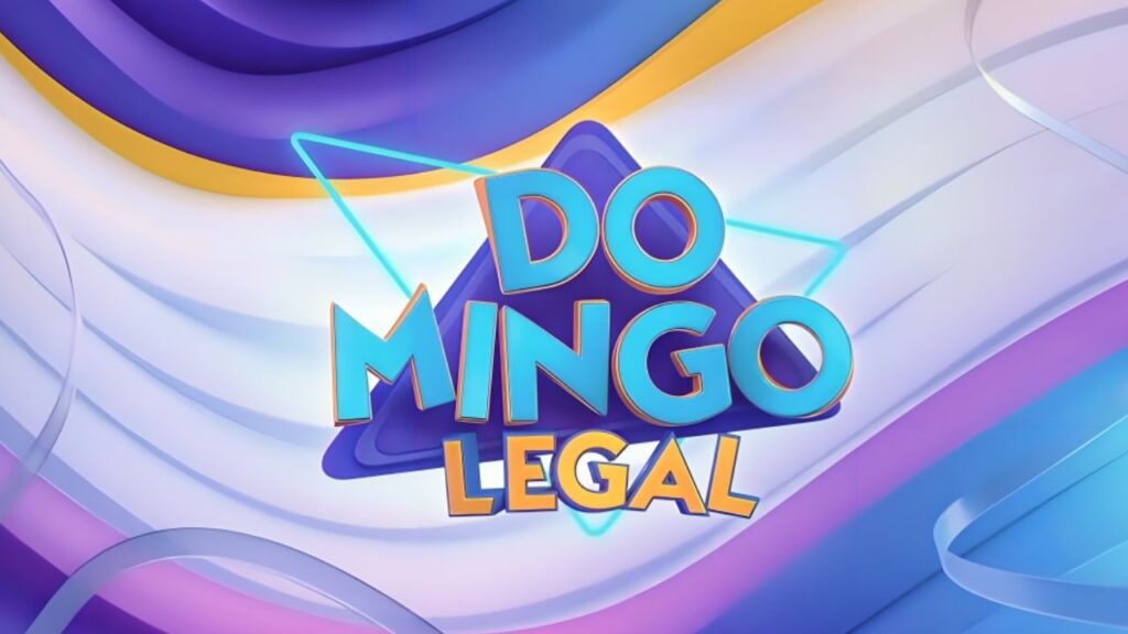 Que horas começa o Domingo Legal hoje no SBT (24/05/2026)? Logo Domingo Legal